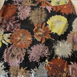 Zara Orange Pink Sequin Mini Skirt Cocktail